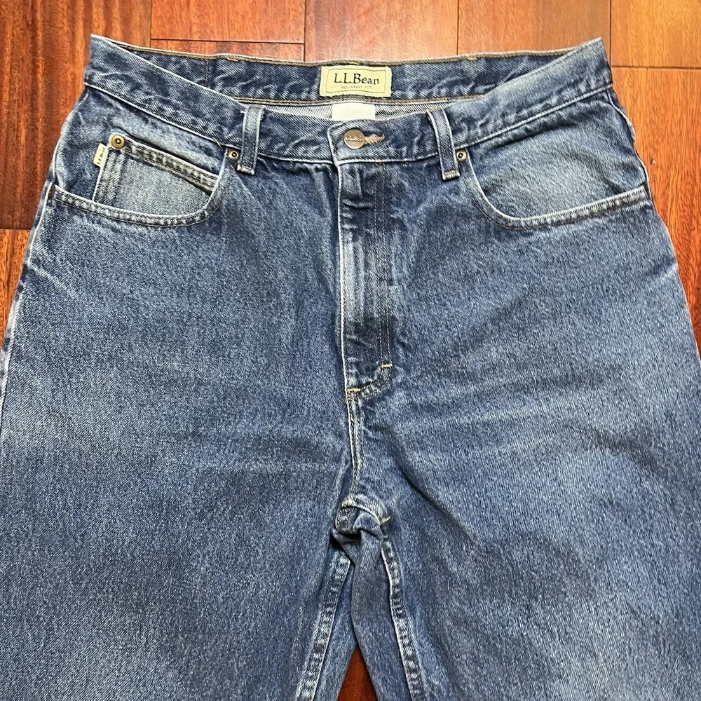 LL Bean Jeans Mens 34x32 Blue Denim Straight Leg Cotton Denim Workwear Gorpcore